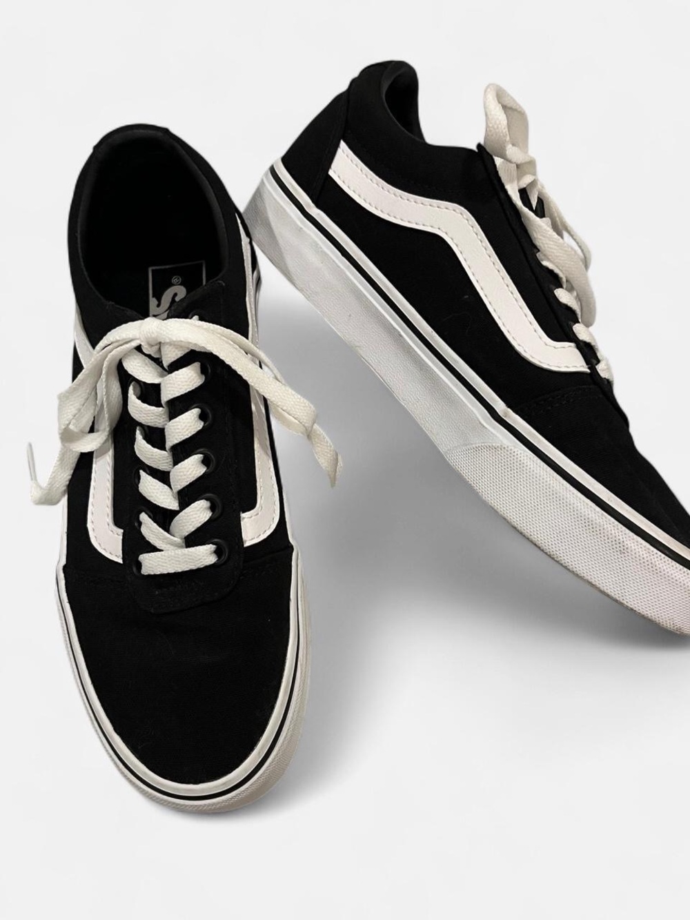 Vans Black and White Low-Top Skate Shoes